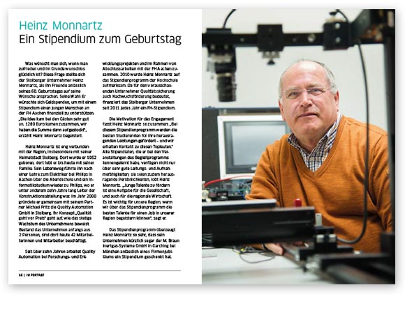 Heinz Monnarzt im Jahresbericht der FH Aachen