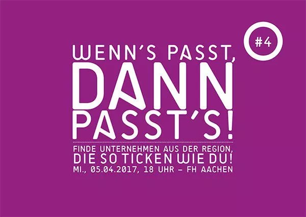 Veranstaltung FH Aachen Wenn's passt, dann passt's!
