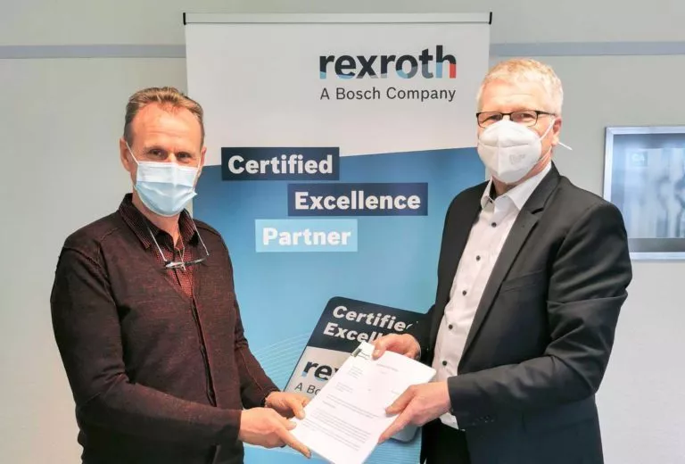 Zertifikat Übergabe – Certified Excellence Partner - rextroth A Bosch Company